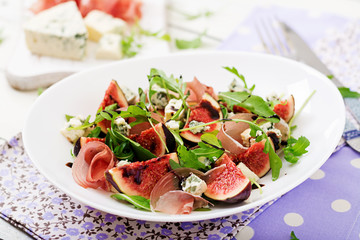 Prosciutto di Parma salad with figs and blue cheese.