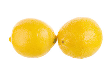 yellow lemon isolated on over white background