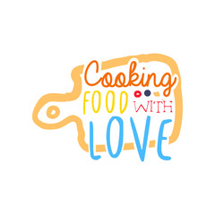 Fototapeta na wymiar Colorful handmade logo template for cooking food club
