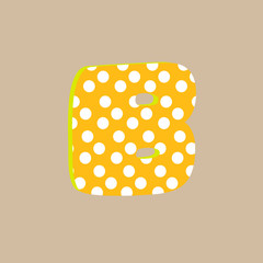 3d cute alfabet letter B with polka dots isolated Vector illustration © lena10sheiko