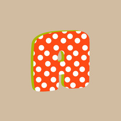 3d cute alfabet letter A with polka dots isolated Vector illustration © lena10sheiko