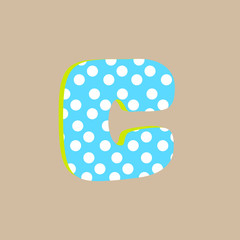 3d cute alfabet letter C with polka dots isolated Vector illustration © lena10sheiko