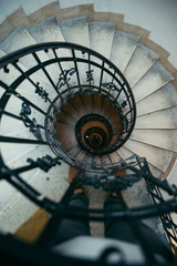 Fototapeta premium spiral stairs in old house