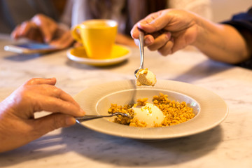 Family value hands on pudding custard