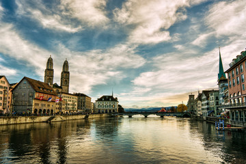 Obraz premium River Limmat, Zurich, Switzerland
