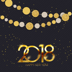 2018 New Year and Merry Christmas Background. Vector Illustration