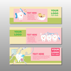 cartoon tooth with banner