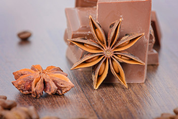Anise, milk chocolate and coffee beans