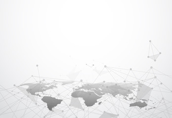 Global network connection. World map point and line composition concept of global business. Vector Illustration