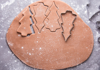 Baking ingredients for Christmas cookies and gingerbread.