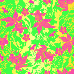 goldfishes with flowers