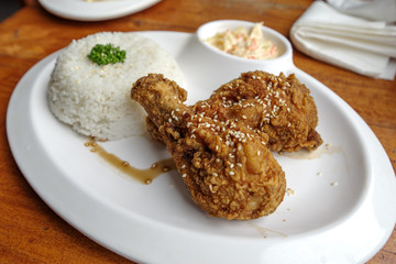 Filipino favorite food Fried chicken with rice