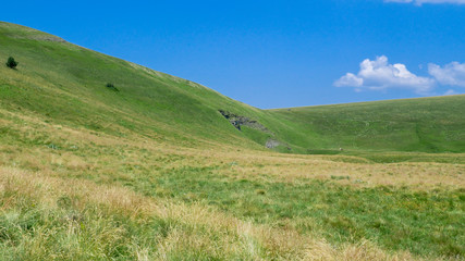 Obraz premium Green fields on the mountain in Eastern Serbia