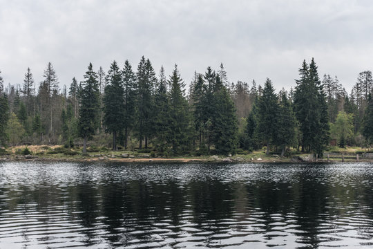 The Silberteich lake  in Harz, Germany