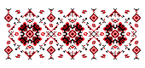 Bright floral pattern for cross-stitching. Abstract vector illustration