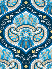 Vector seamless pattern for design template vintage ornate decor. Eastern style element, luxury oriental decoration. Ornamental illustration for wallpaper, background, cover, textile. - 179073328