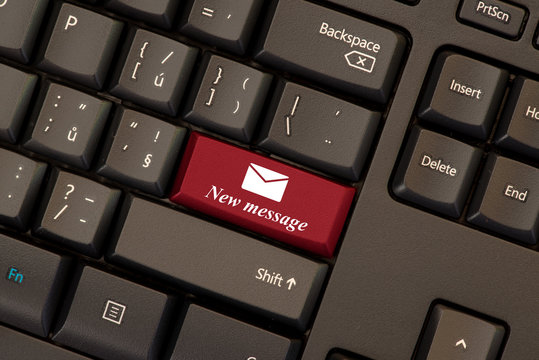 Email new message red key on keyboard