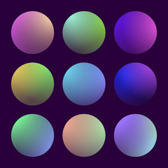 Modern 3d gradient set with round abstract backgrounds. Colorful fluid covers for calendar, brochure, invitation, cards. Trendy soft color. Template with round gradient set for screens and mobile app