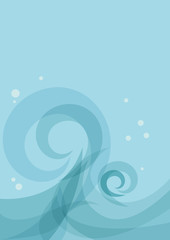 Vector abstract blue sea waves, summer concept
