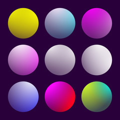 Modern 3d gradient set with round abstract backgrounds. Colorful fluid covers for calendar, brochure, invitation, cards. Trendy soft color. Template with round gradient set for screens and mobile app