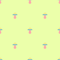 Baby dummy pattern in pastel colors - seamless