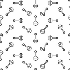 Baby rattle pattern in black & white - seamless