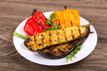 Grilled vegetables - eggplant, zucchini and pepper