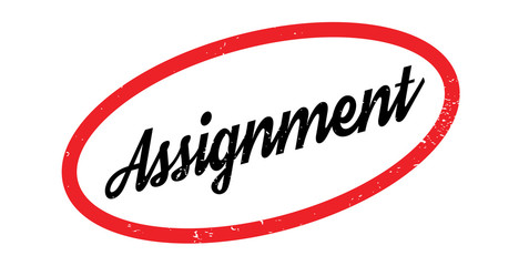 Assignment rubber stamp. Grunge design with dust scratches. Effects can be easily removed for a clean, crisp look. Color is easily changed.