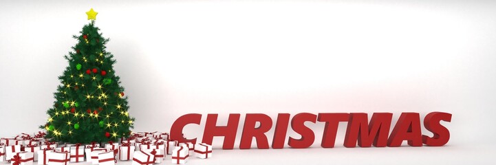 christmas tree background with gift boxes