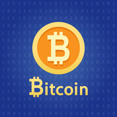 Bitcoin crypto currency. Digital money. Block chain