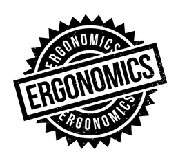 Ergonomics rubber stamp. Grunge design with dust scratches. Effects can be easily removed for a clean, crisp look. Color is easily changed.