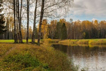 Bright autumn water landscape 
