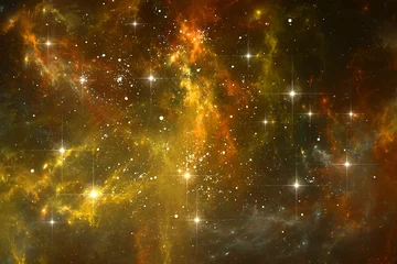 Raumhintergrund des nächtlichen Himmels mit Nebel und Sternen © Peter Jurik