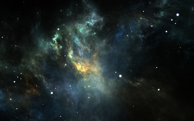 Naklejka na ściany i meble Night sky space background with nebula and stars