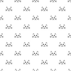 pattern with cute cat faces