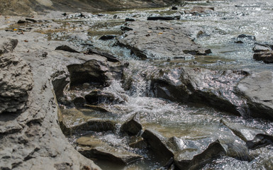 Natural scene of rapids wild scenic mountain river