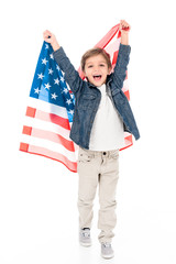 little boy with usa flag