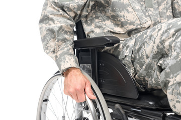 Military man in wheelchair