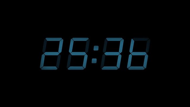 30 Second Digital Countdown Display Blue 4K