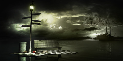 Lantern and bench © Melkor3D