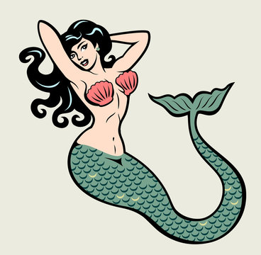 Pin Up Mermaid Images – Browse 572 Stock Photos, Vectors, and