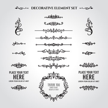 Decorative Divider & Frame Element Set. For any purpose of your designs such us certificate, invitation, print designs, web designs, etc.