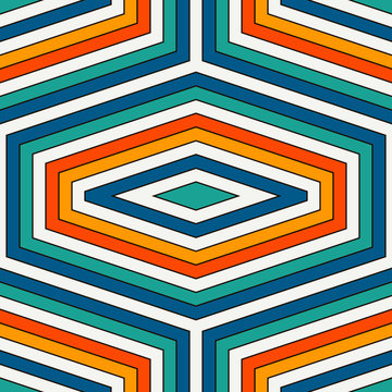 Seamless pattern with diamonds. Turtle shell motif. Honeycomb wallpaper. Repeated rhombuses and lozenges figures