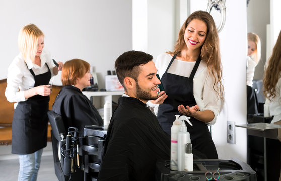 Male customer in a barbershop
