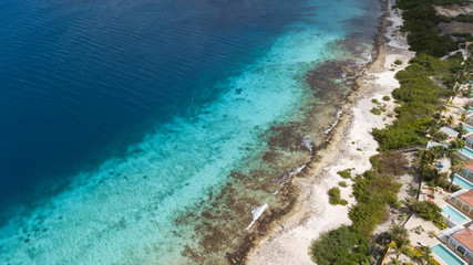 Fototapeta na wymiar sea beach coast Bonaire island Caribbean sea