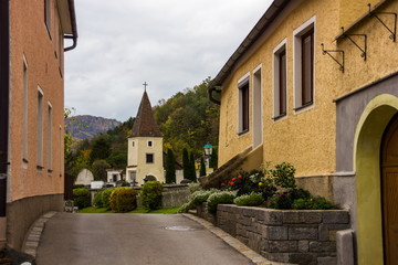 Fototapeta na wymiar Famous vineyards in Wachau, Spitz, Austria