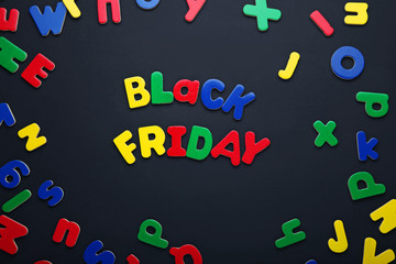 Inscription Black Friday by colourful letters