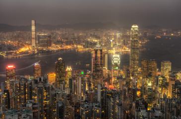 Fototapeta na wymiar Hong Kong Skyline from Victoria Peak