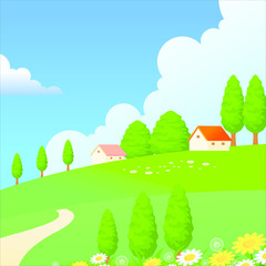 Obraz premium house in the hill