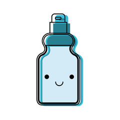 kawaii detergent bottle in colorful watercolor silhouette